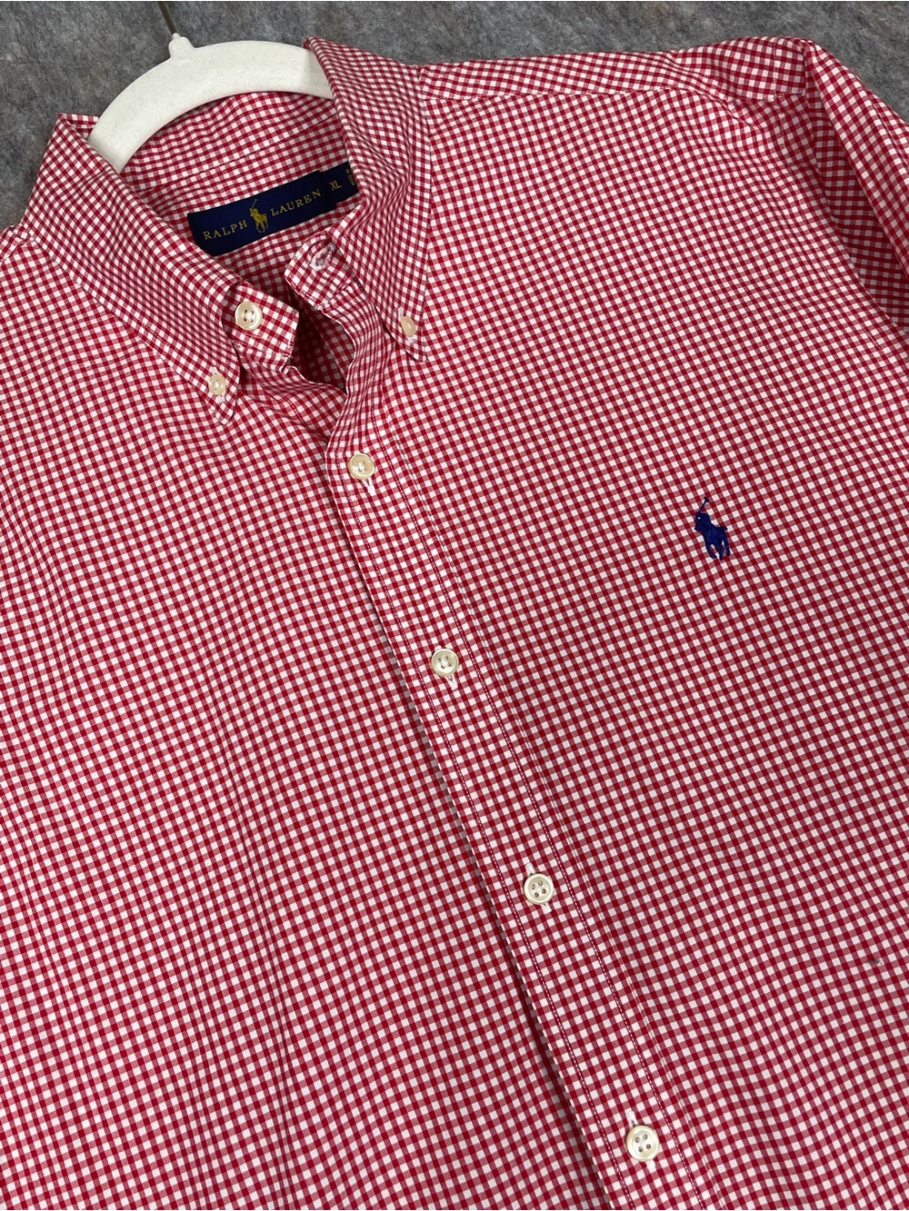 Ralph Lauren Mens Linen Checkered Button Down Classic Preppy Shirt Sz XL